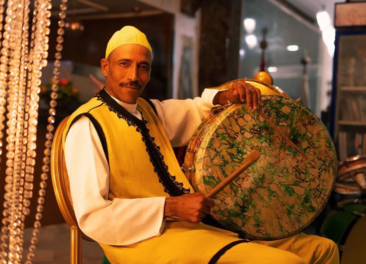 Musician with traditional drum